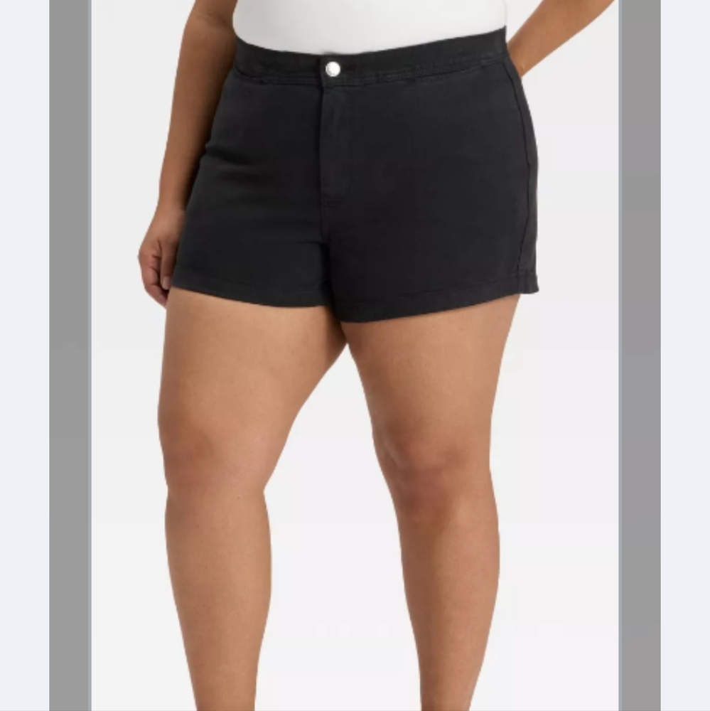 Ava & Viv Black High Rise Midi Denim Shorts Size 24 | Summer Casual Look